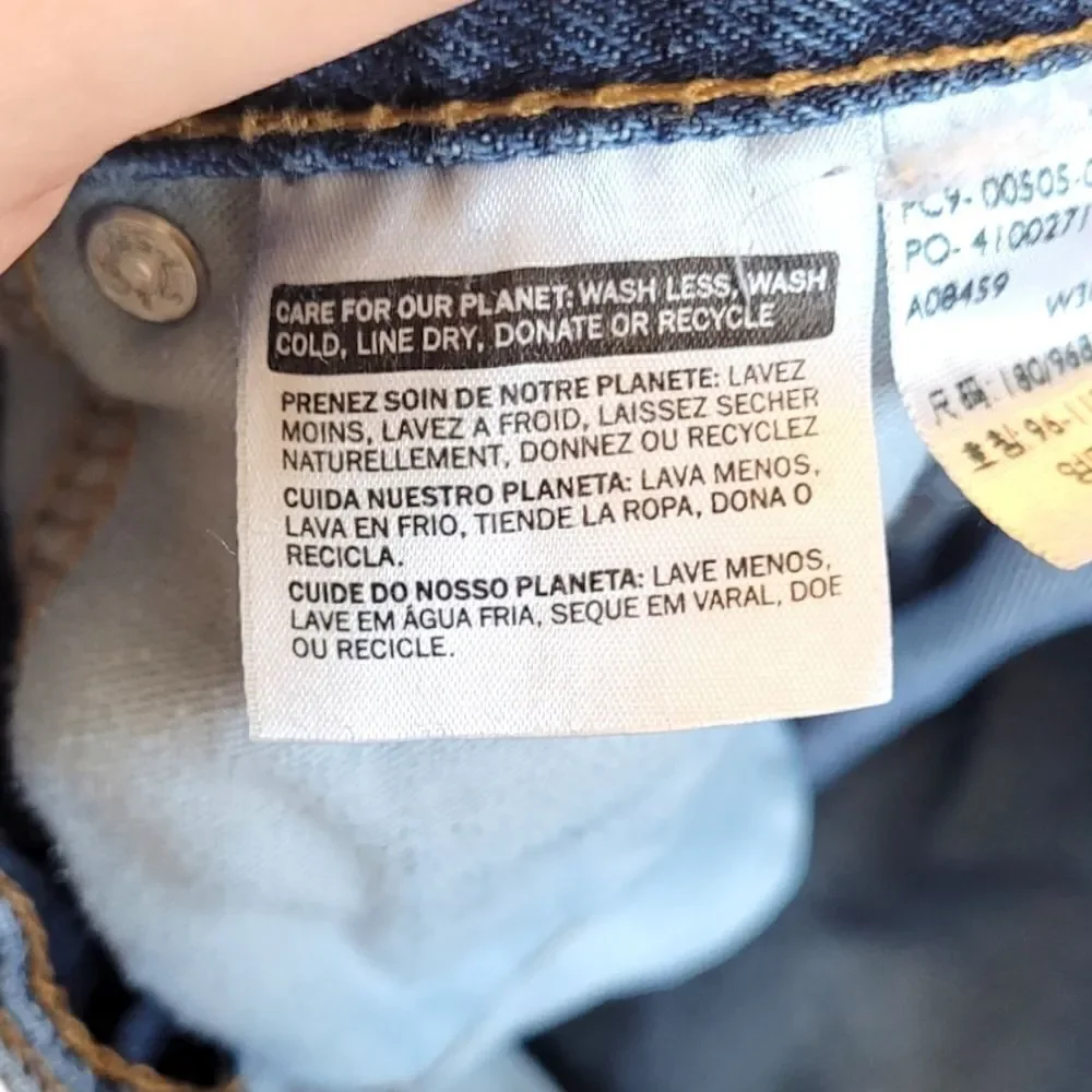 Levi's Dark Wash Regular Fit Straight Leg 505 Jeans Size 38x32